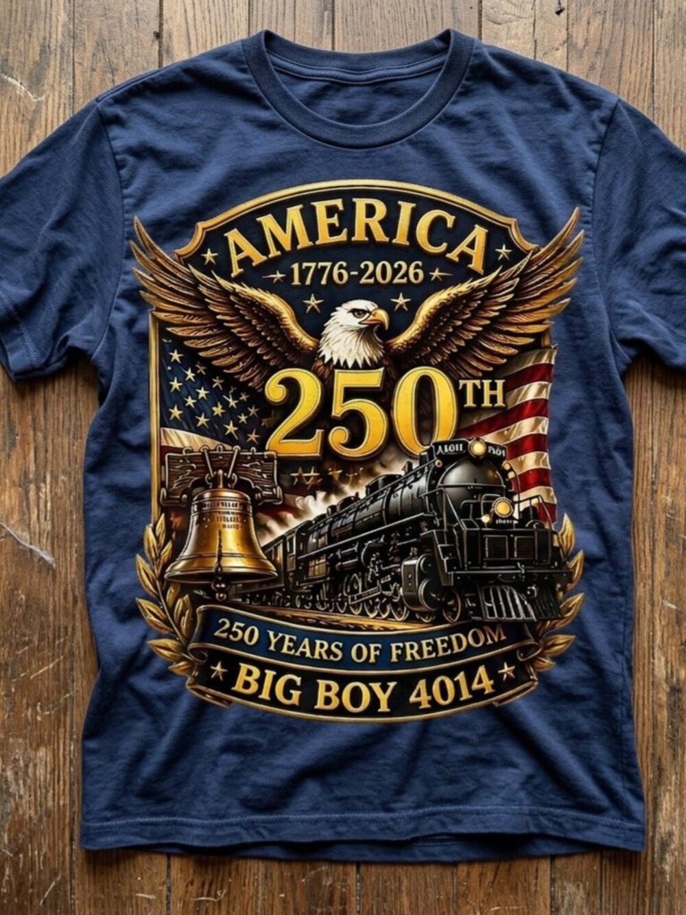 America 250th Anniversary Big Boy 4014 Train Tee Vintage Patriotic Shirt
